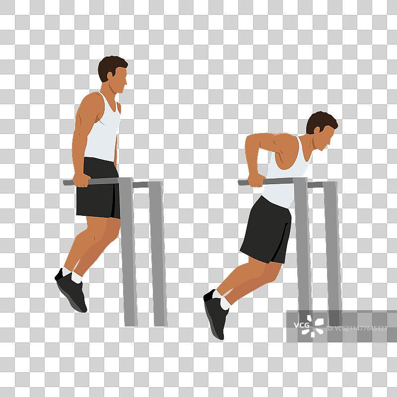 男人做肱三头肌撑体图片素材