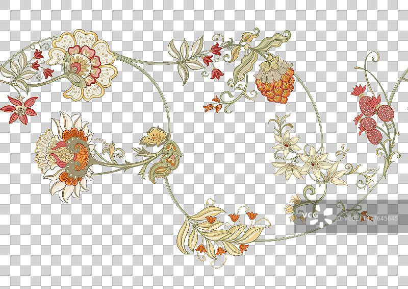 复古风梦幻花卉图片素材