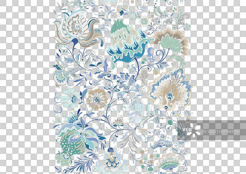 幻想花在复古复古雅各布图片素材