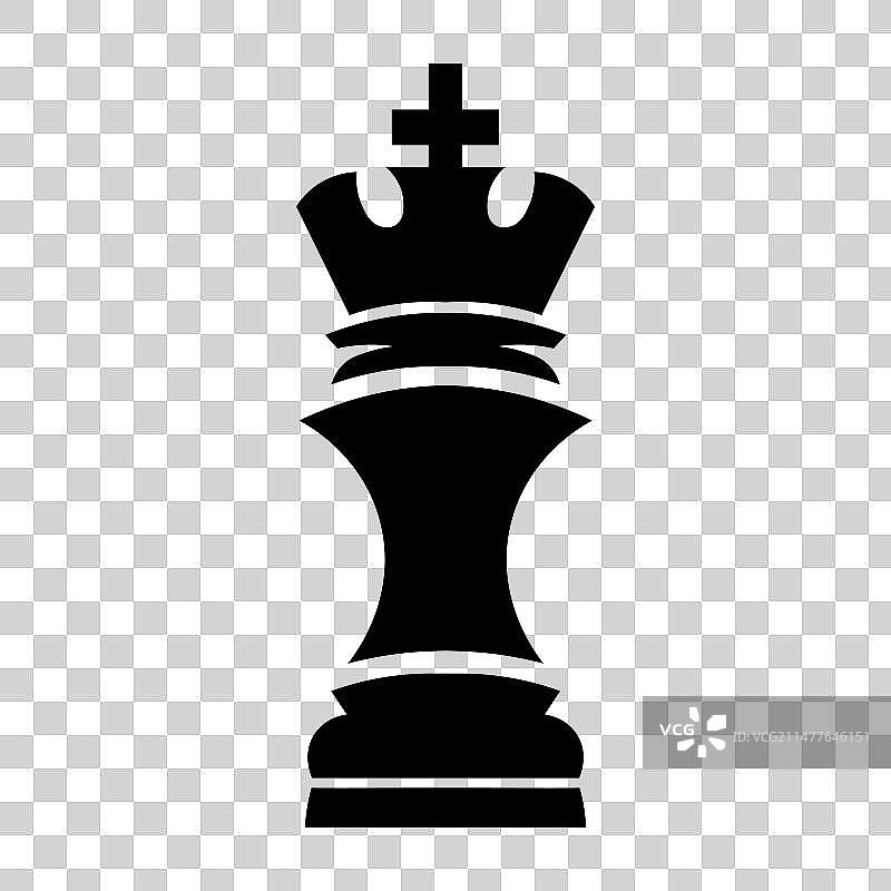 黑色背景上的国际象棋国王图标图片素材