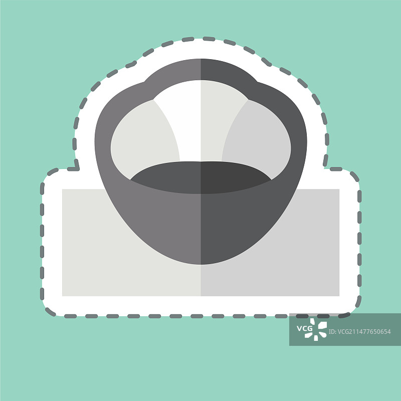 家居主题线条切割豆袋贴纸图片素材