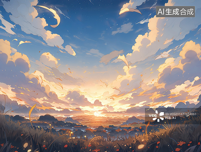 【AI数字艺术】天空背景图片素材