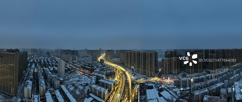 雪后王城大道晨景图片素材