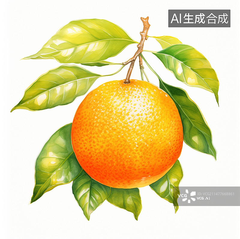 【AI数字艺术】手绘橙子图片素材
