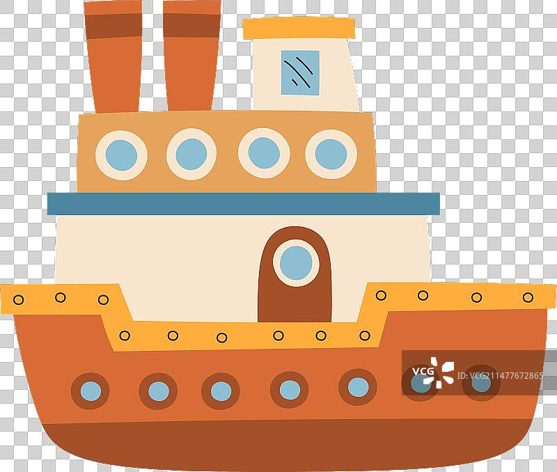 卡通蒸汽船图片素材