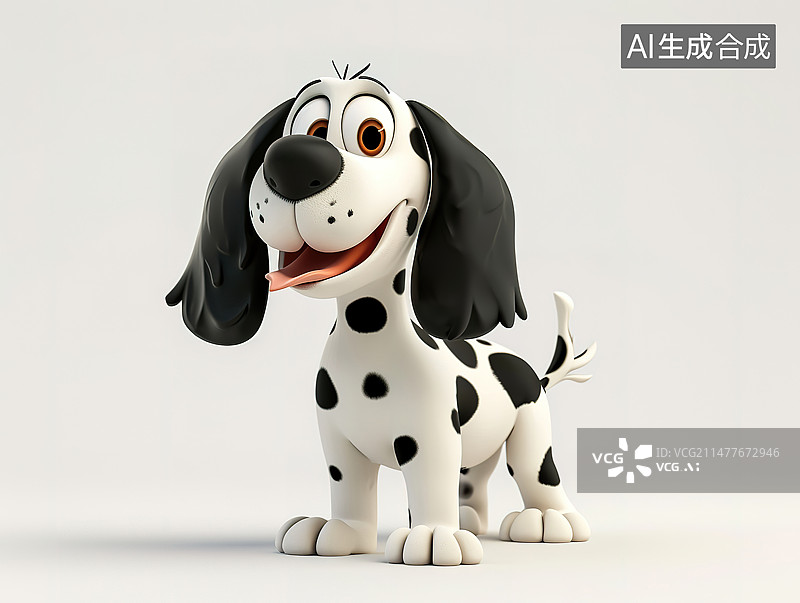 【AI数字艺术】可爱的卡通的史宾格犬插图图片素材