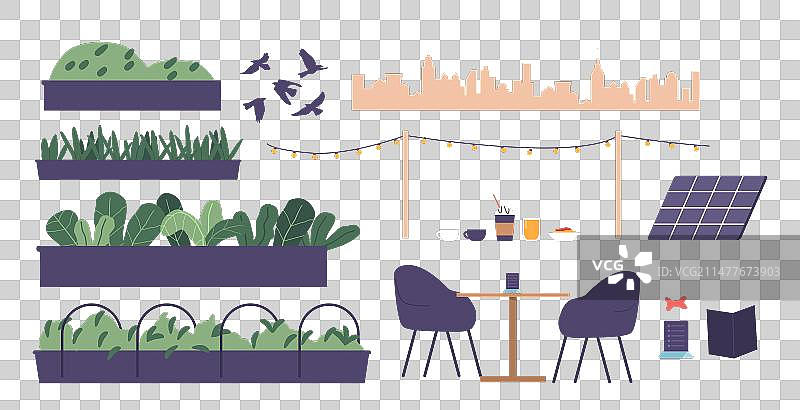 绿叶屋顶温室餐厅图片素材