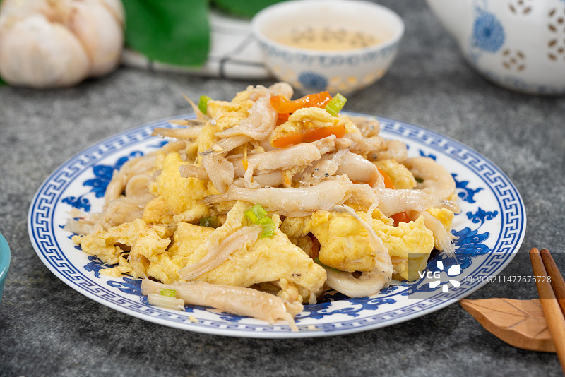 银鱼炒鸡蛋图片素材