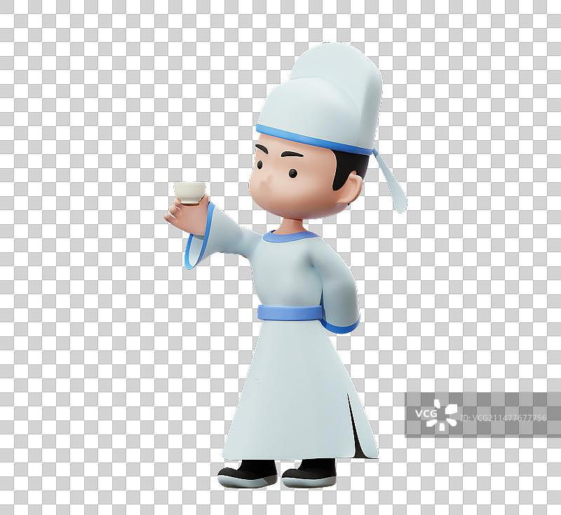 3D渲染唐朝诗人公子才子李白形象图片素材