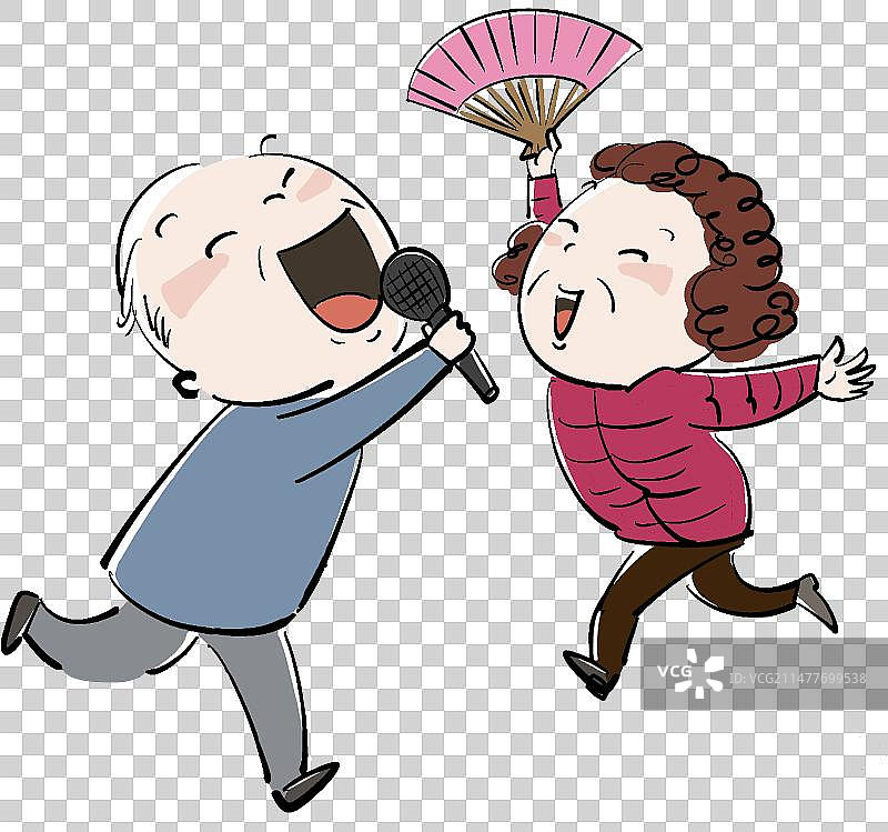 广场舞老人元素图片素材