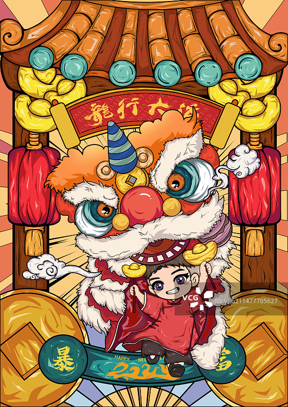 龙年舞狮图片素材