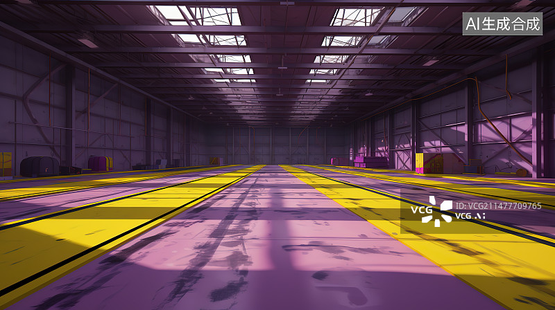 【AI数字艺术】空旷的室内篮球场图片素材