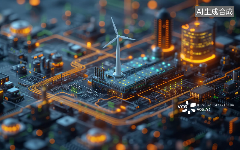 【AI数字艺术】工业4.0场景演示模型图片素材