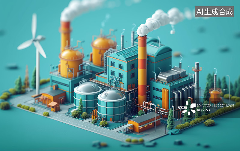 【AI数字艺术】工业4.0场景演示模型图片素材
