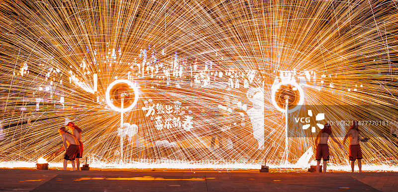 重庆大渡口打铁花图片素材