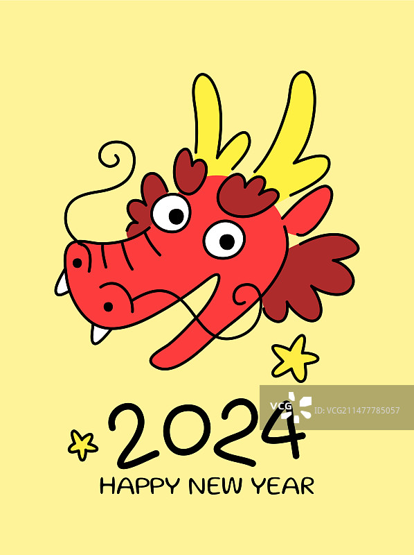 龙年贺卡亚洲龙卡通头像图片素材