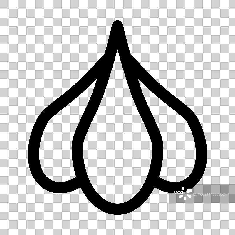 白色背景上的黑色大蒜图标图片素材