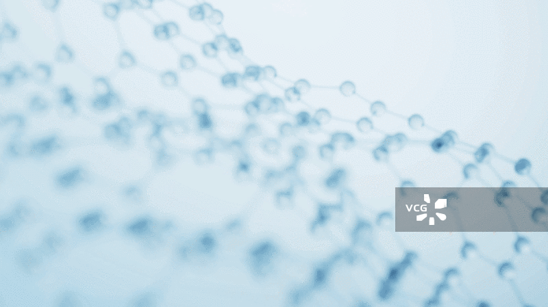 透明六边形分子材料结构3D渲染图片素材