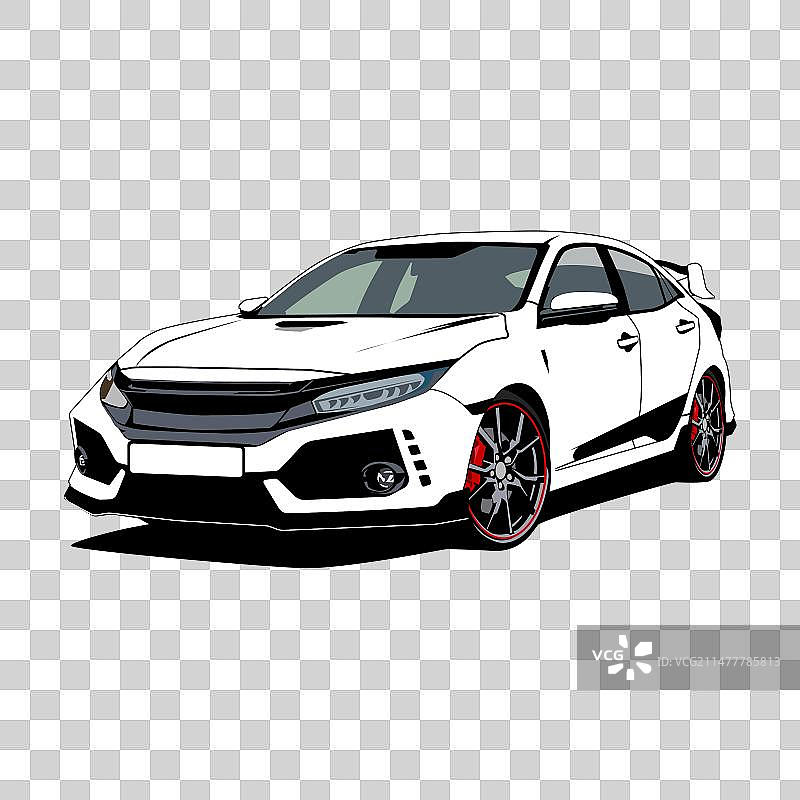 扁平设计的城市轿车图片素材