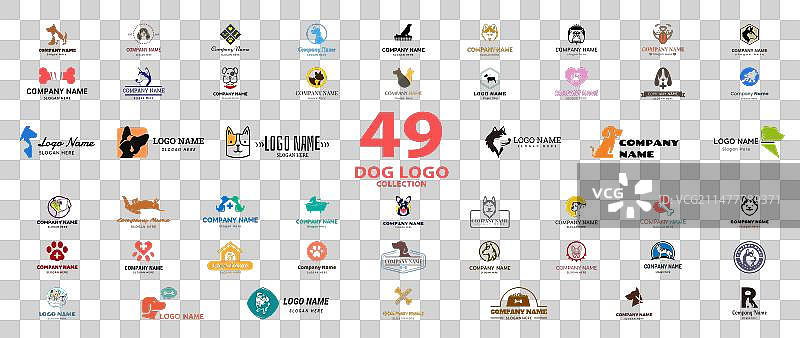 宠物友好小狗标志合集图片素材