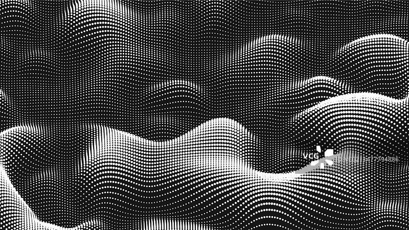 点状波浪噪点纹理抽象背景图片素材