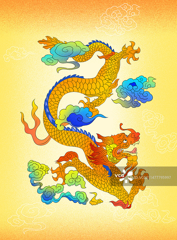 龙年祥云金龙图片素材
