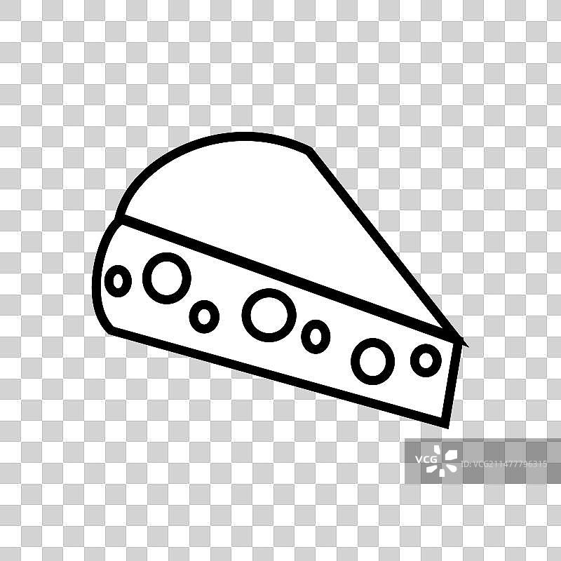 白色背景上的奶酪块线条图标图片素材