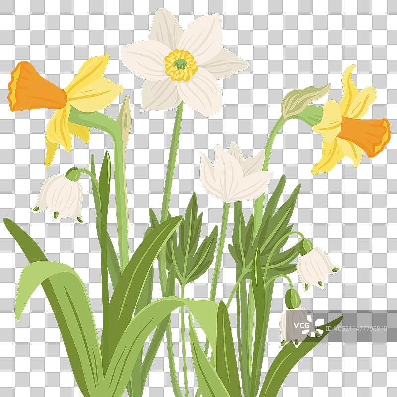 手绘春天花朵图片素材