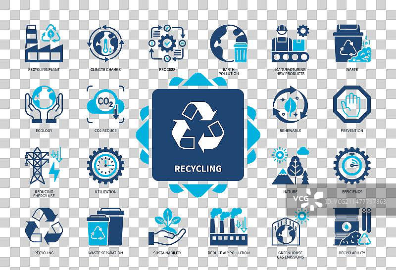 回收固体图标集图片素材