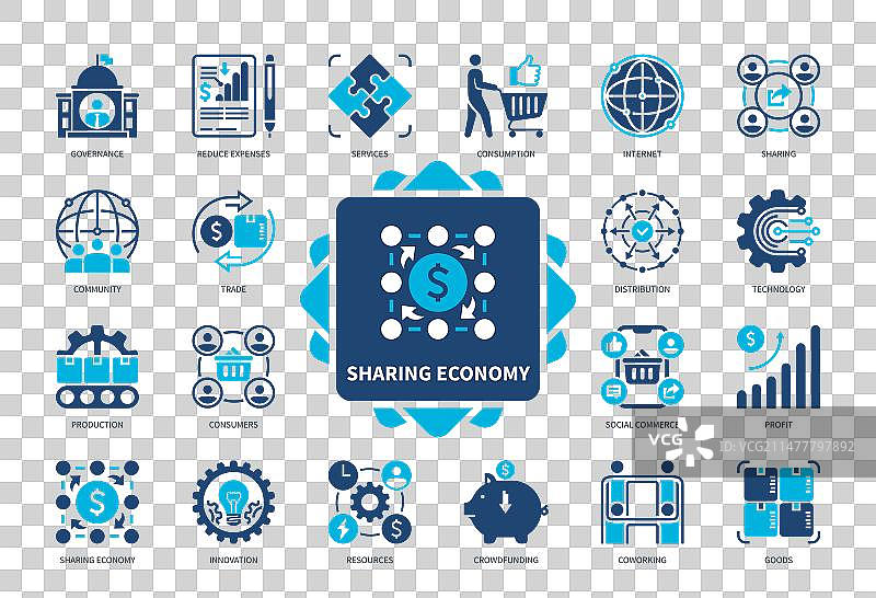 共享经济实体图标集图片素材