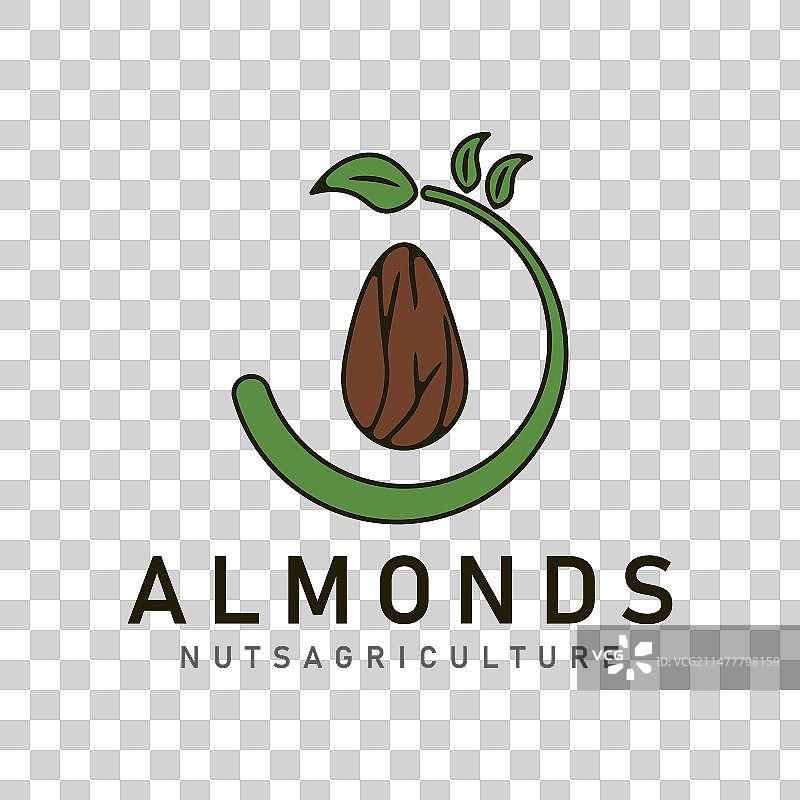 杏仁坚果农场复古风格logo图标图片素材
