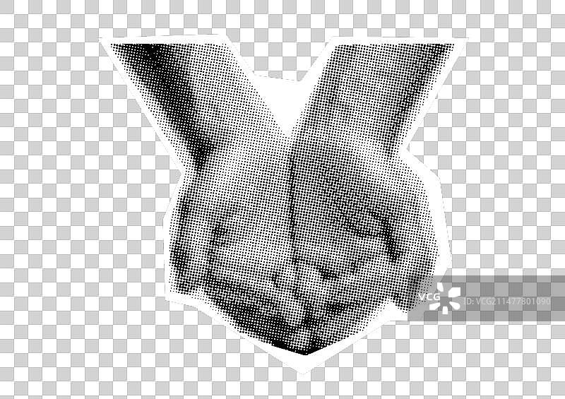 手握拳头，手掌上有Y2K风格的彩色圆点图片素材