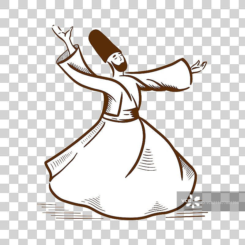 旋转舞者文化素描图片素材