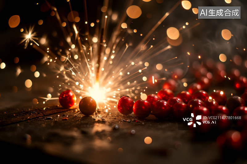 【AI数字艺术】燃放的烟花图片素材