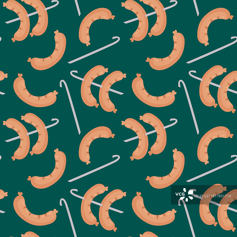 金属上熏香肠的无缝图案图片素材