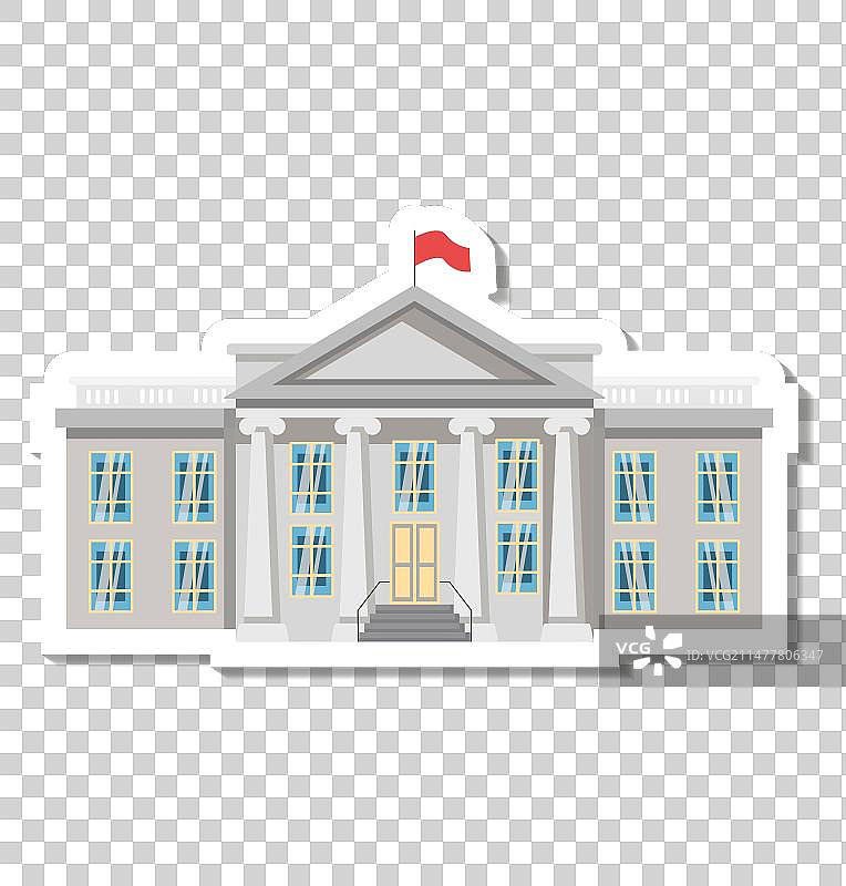 政府建筑旗帜橱窗门贴纸图片素材