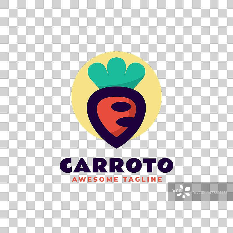 胡萝卜简约吉祥物风格标志图片素材