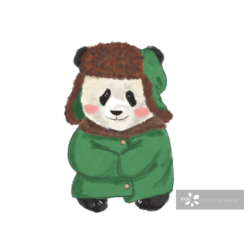 熊猫军大衣图片素材