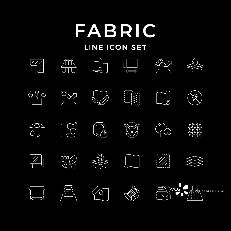 织物线性图标合集图片素材