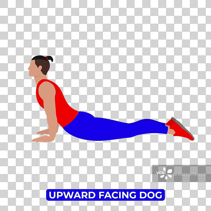 男人做向上犬式伸展图片素材