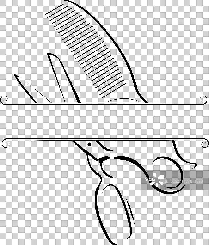 剪刀和梳子banner图片素材