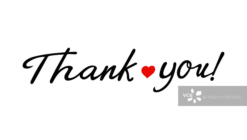 手写“谢谢”文字和心形设计图片素材