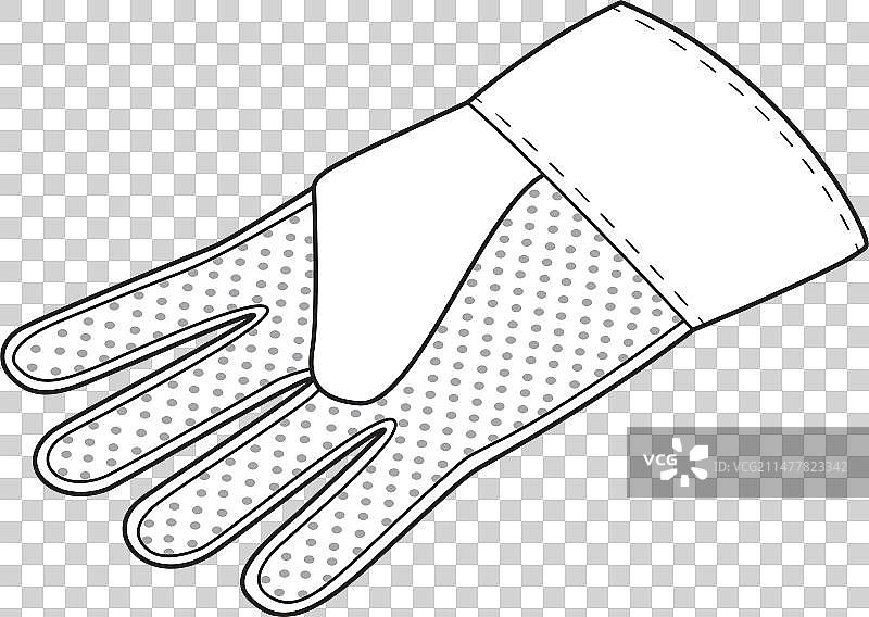 园艺手套轮廓黑白图标图片素材