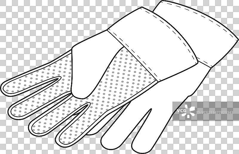 园艺手套轮廓黑白图标图片素材