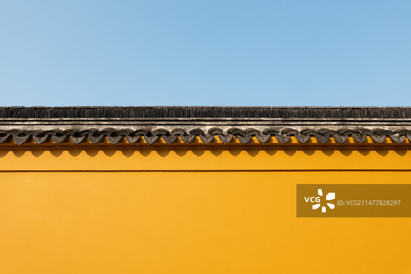 寺院黄色院墙图片素材