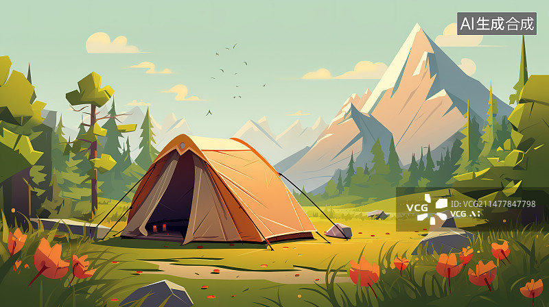 【AI数字艺术】旅行露营图片素材