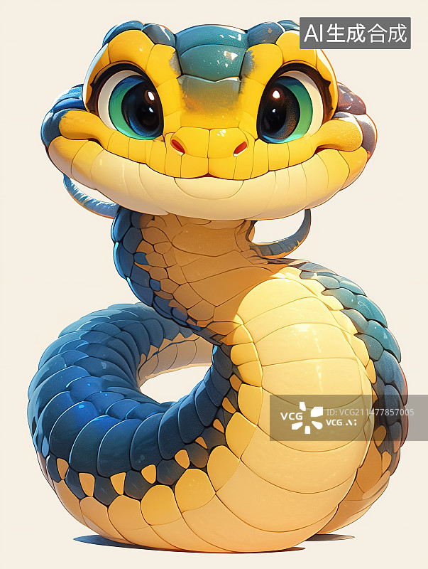 【AI数字艺术】可爱的蛇图片素材