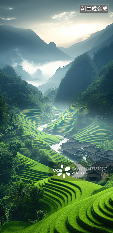【AI数字艺术】田园图片素材