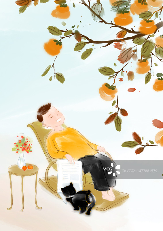 秋天柿子图片素材