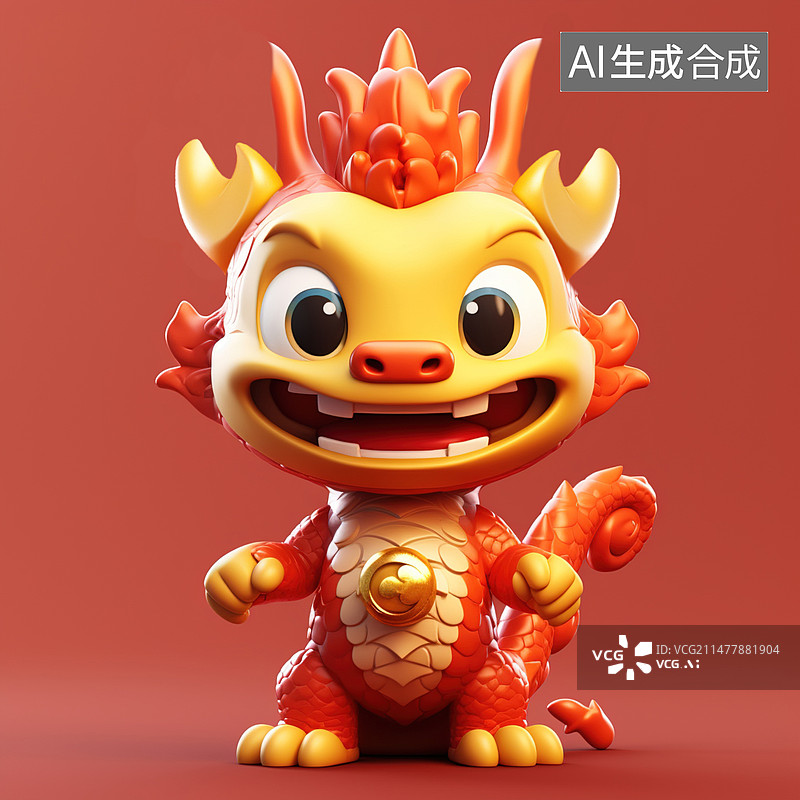 【AI数字艺术】AI生成的插图卡通龙图片素材